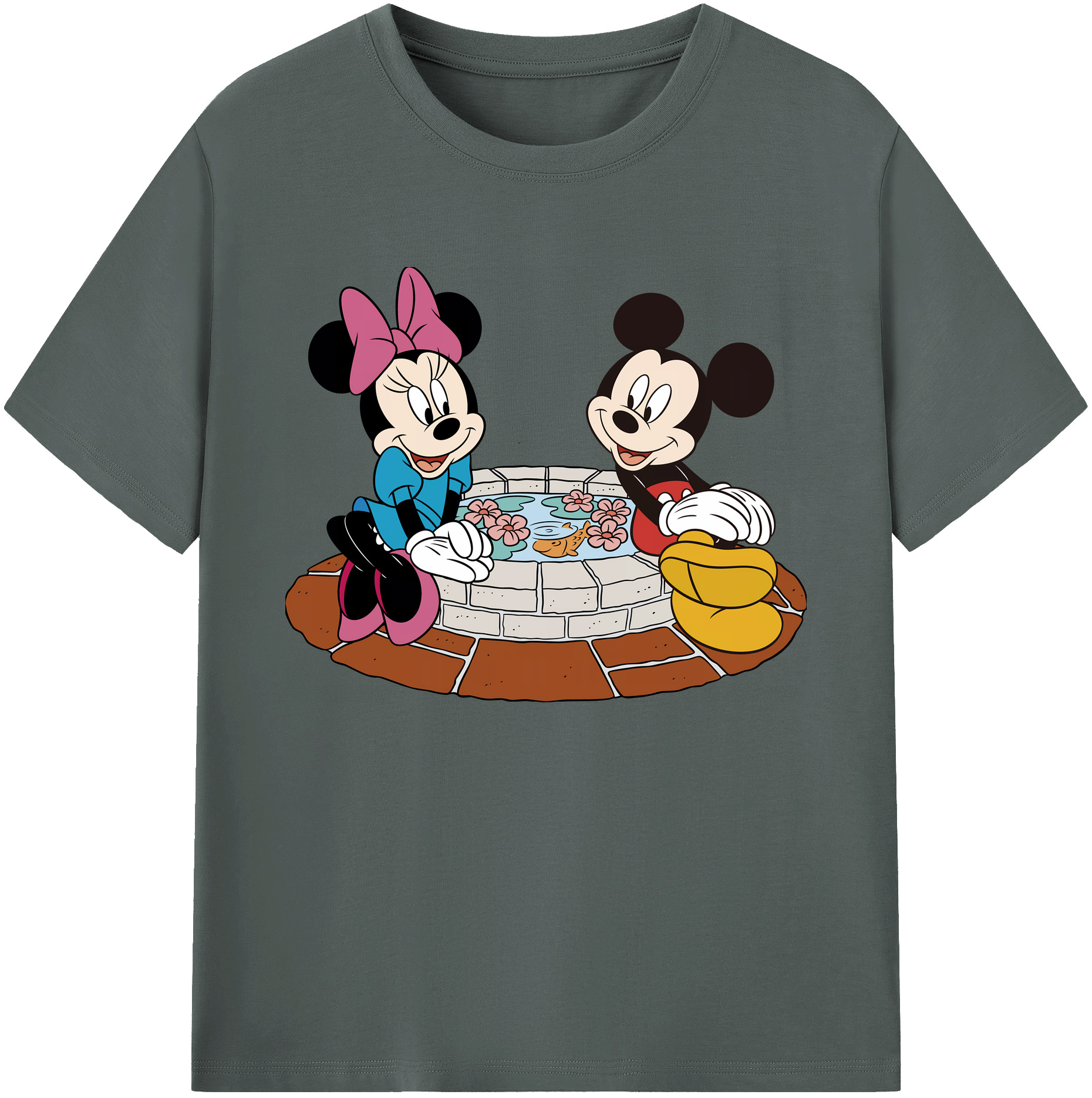 ミッキーマウス Mickey Mouse 綿100％ メンズ半袖Tシャツ｜肌触りやわらか＆通気性